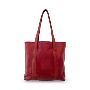 Coach Distressed Vintage Hamptons Large Red Leather Shopper Tote Bag